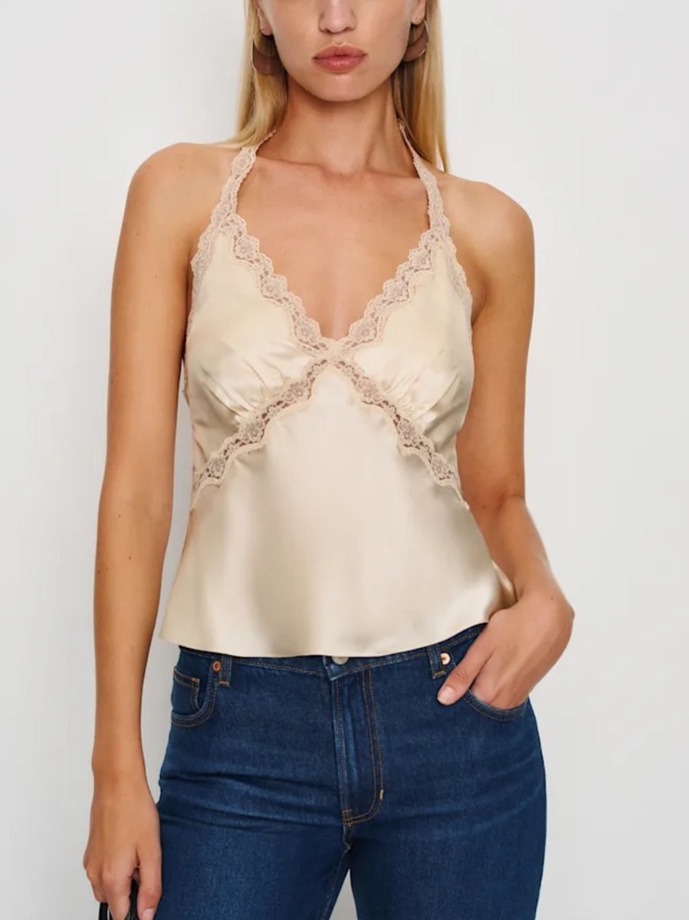 Reformation Monica Silk Top Size XS